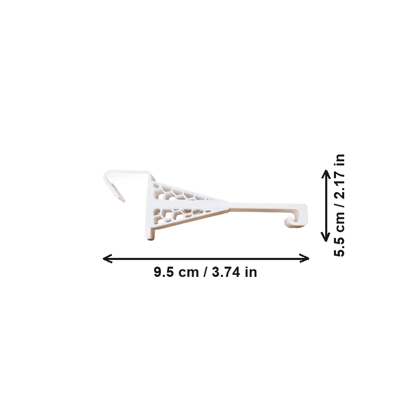 Clamp On No Drill Window Hanging Hook, Lightweight Hanger for Window Decorations and Small Ornaments — dimensions