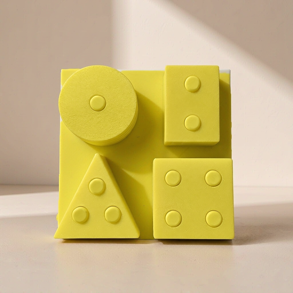 Geometric Shape Matching Set, Stackable Pieces with Matching Base — main product view