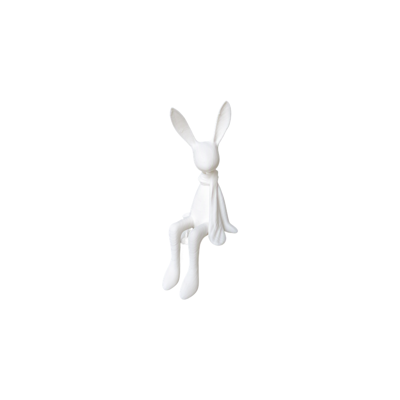 Cute Seated Easter Bunny Ornament for Spring and Easter Displays — white background