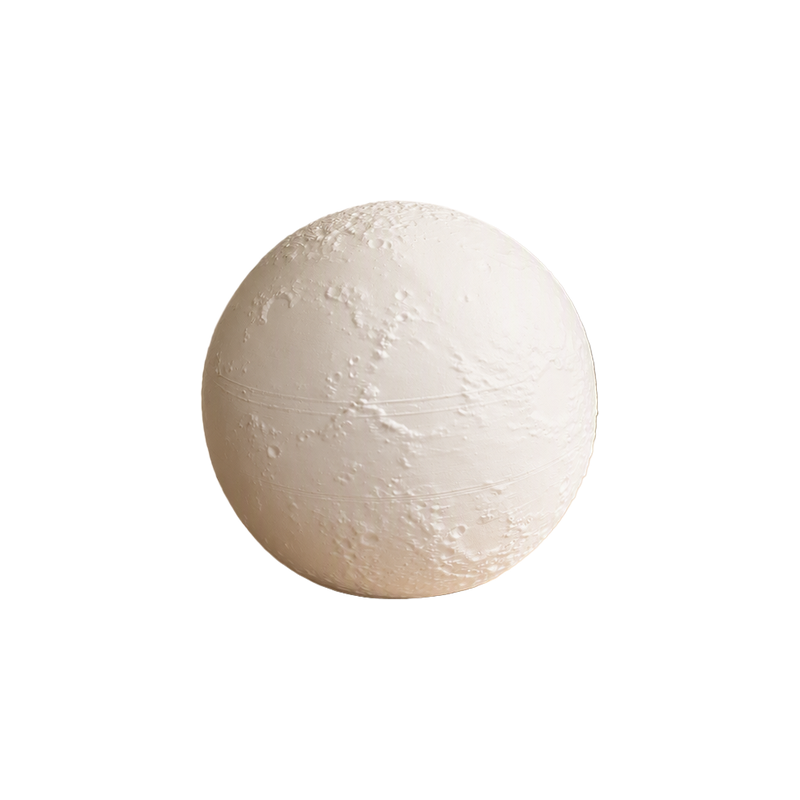 Moon Textured Screw-Top Spherical Storage Box, Decorative Desktop Small Item Organizer — white background