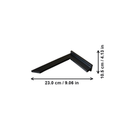 90° L-Shaped Right Angle Shelf Stop, Shelf Positioning Baffle for Item Alignment — dimensions