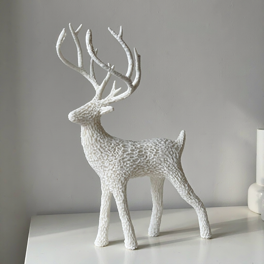 Hollow-Out Deer Figurine, Freestanding Decorative Sculpture for Tabletop, Shelf and Festive Home Display — additional product view
