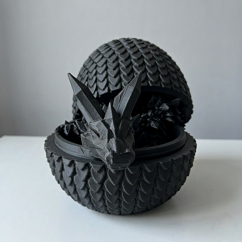 Textured Scale Egg Decor, Threaded Twist Open Design for Home Desktop and Shelf Display — additional product view