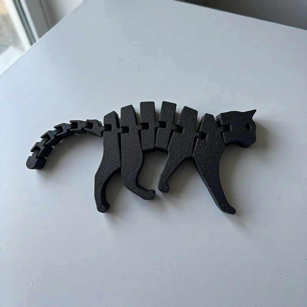 Articulated Poseable Cat Figurine with Flexible Joints, Desktop and Shelf Home Display Ornament — additional product view