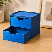 Compact 2-Drawer Desktop Organizer with Integrated Top Tray for Desk Storage — product scene