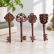 Set of 4 Decorative Vintage Style Ornament Keys for Home Display and Themed Arrangements — additional product view
