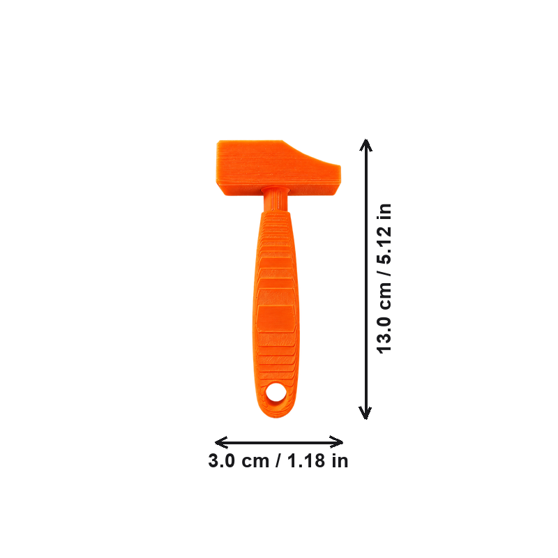 Textured Grip Mini Hammer with Built-In Hanging Hole — dimensions