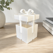 Lidded Gift Box with Raised Bow Decoration, Small Removable Lid Storage Container for Gifting — additional product view