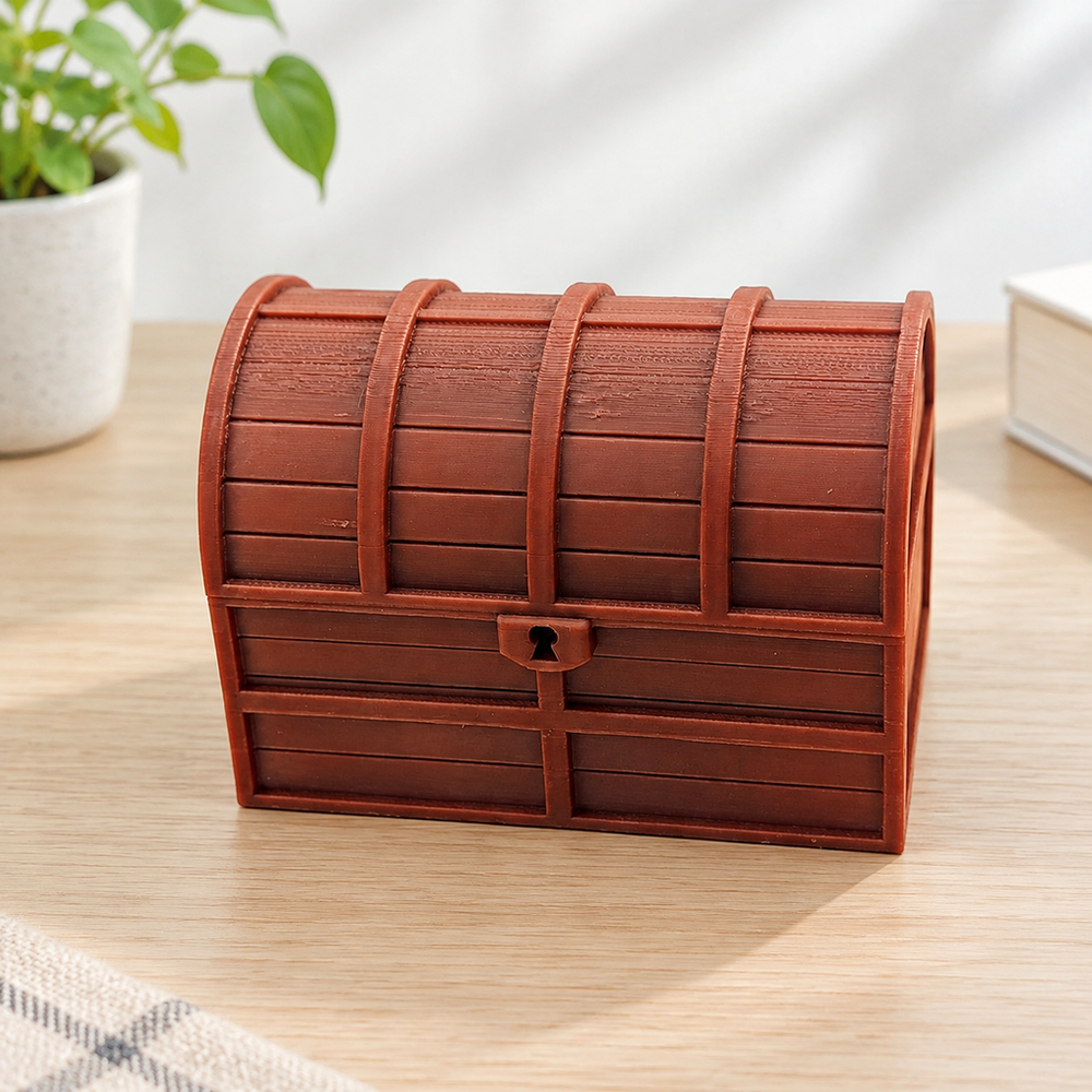 Vintage Treasure Chest Style Desktop Storage Box Small Accessory Organizer — additional product view