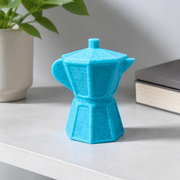 Mini Moka Coffee Pot Shaped Decor Craft with Fixed Lid, Side Handle and Angled Spout — additional product view