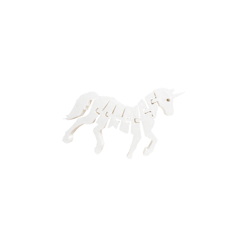 Flexible Articulated Unicorn Figurine, Freely Posable Segmented Decorative Ornament for Desk, Shelf and Home Display — white background
