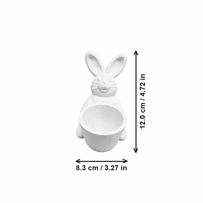 Bunny Shaped Decorative Small Planter, Tabletop Vase and Trinket Holder for Home Desktop Decor — white background