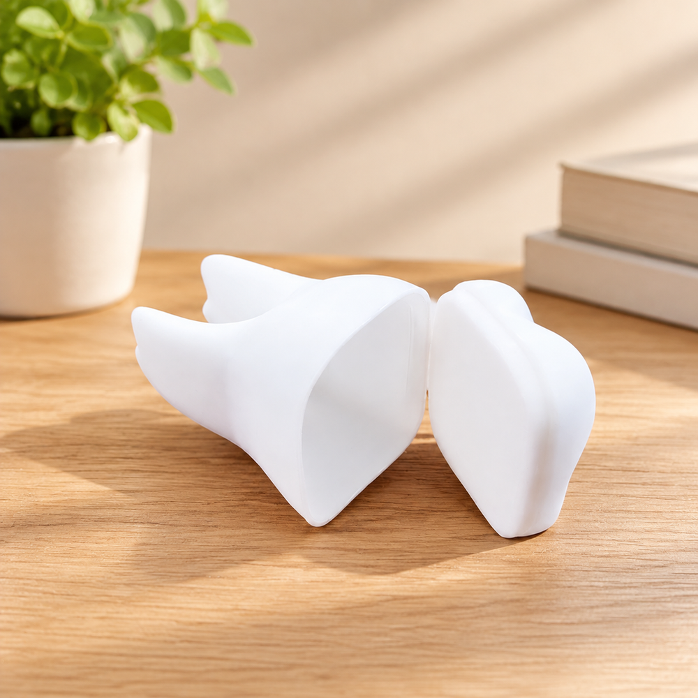 2 Pack Tooth-Shaped Mini Storage Boxes with Hinged Lids for Small Items and Trinkets — product scene