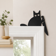 Cat Silhouette Door Frame Topper, Quirky Corner Decor for Home and Office Display — main product view