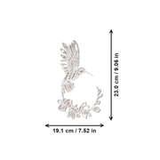 White Hummingbird and Flower Wall Art, Hollow Silhouette Wall Decor for Home Interior