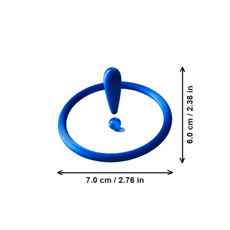Exclamation Mark Shaped Hovering Fidget Spinner for Desktop Stress Relief — dimensions