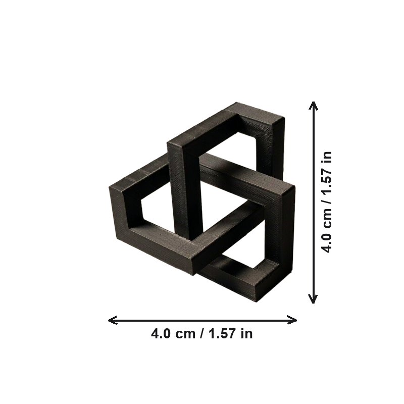 2 Pieces Interlocking Geometric Squares Decor Ornaments for Desktop Shelf Home Office Display — dimensions