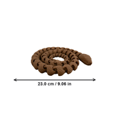 Articulated Flexible Snake Figurine, Textured Scale Detail, Movable Segmented Body, Cocoa Brown, Home Desktop Decor