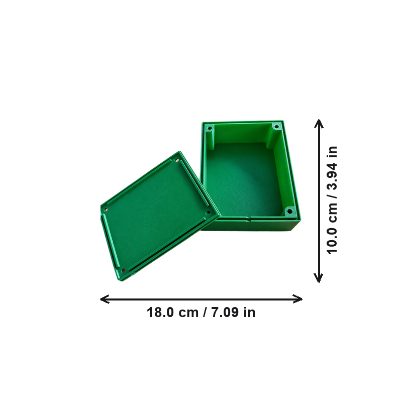 Electronic Enclosure Battery Storage Box with Removable Lid and Cable Opening — dimensions