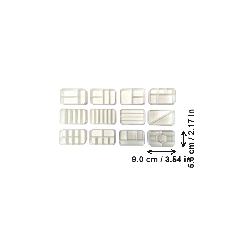 12 Piece Multi-Layout Divided Storage Inserts, Small Parts Organizer Tray Set — white background