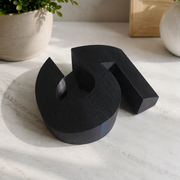 Modern Rounded House Number 5, Minimalist Outdoor Wall Address Decor — main product view
