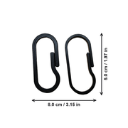 3 Pack Springless Carabiner Clips for Keychains and Small Daily Items — dimensions