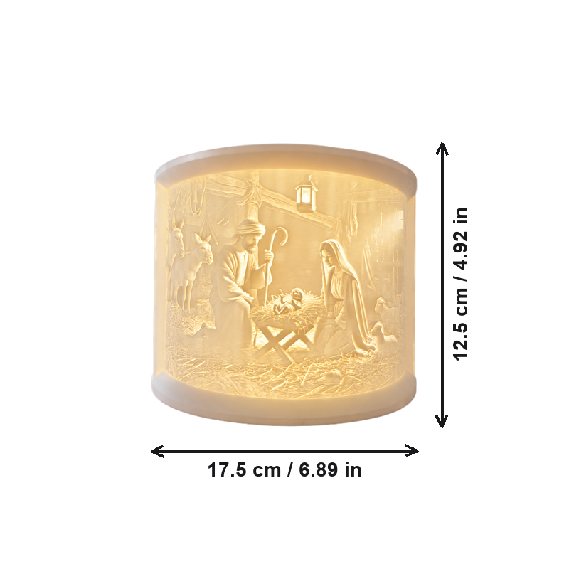 Lighted Nativity Scene Desktop Ornament, Festive Christmas Holiday Home Display Decor — dimensions
