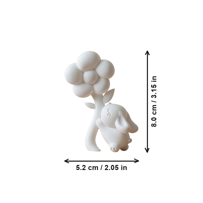 1-Piece Cute Bunny and Flower Easter Spring Home Decorations — dimensions