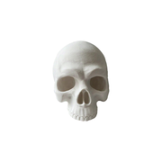 Skull Shaped Decorative Box with Hidden Sliding Storage Compartment for Home Desktop and Shelf Display — white background