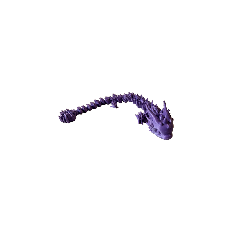 Articulated Spiked Dragon Figurine, Flexible Fully Jointed Posable Desktop and Shelf Display Decor — white background