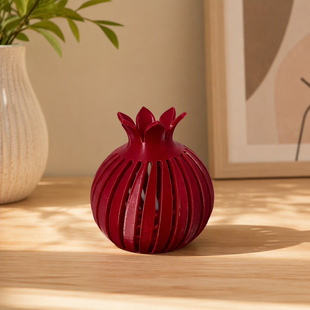 Pomegranate Shaped Hollow Slotted Decor Figurine Tabletop Home Display Ornament — product scene