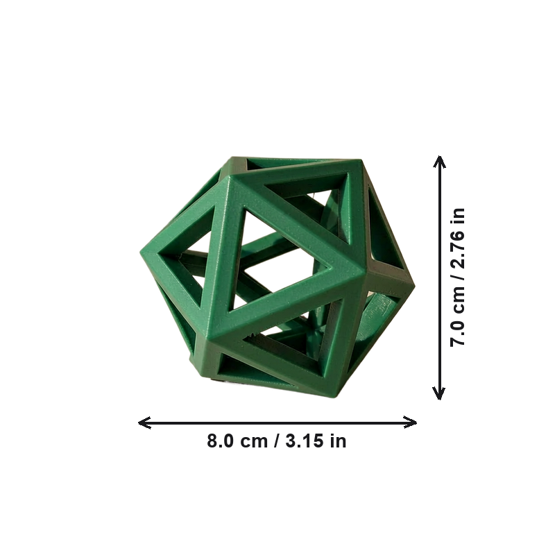 Hollow Open Geometric Polyhedron Minimalist Home Decor, Desktop and Shelf Display Ornament — dimensions