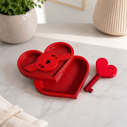 Lockable Heart Shaped Storage Box with Matching Key, Small Decorative Keepsake and Trinket Box — main product view