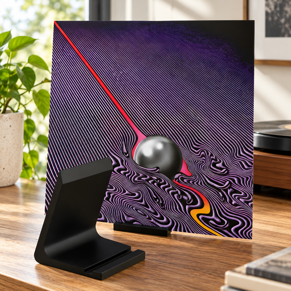 Minimalist Tabletop Vinyl Record Display Holder for Home and Studio Music Decor — main product view