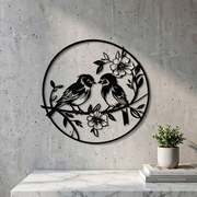 Round Birds on Flower Branch Hanging Wall Decor — main product view