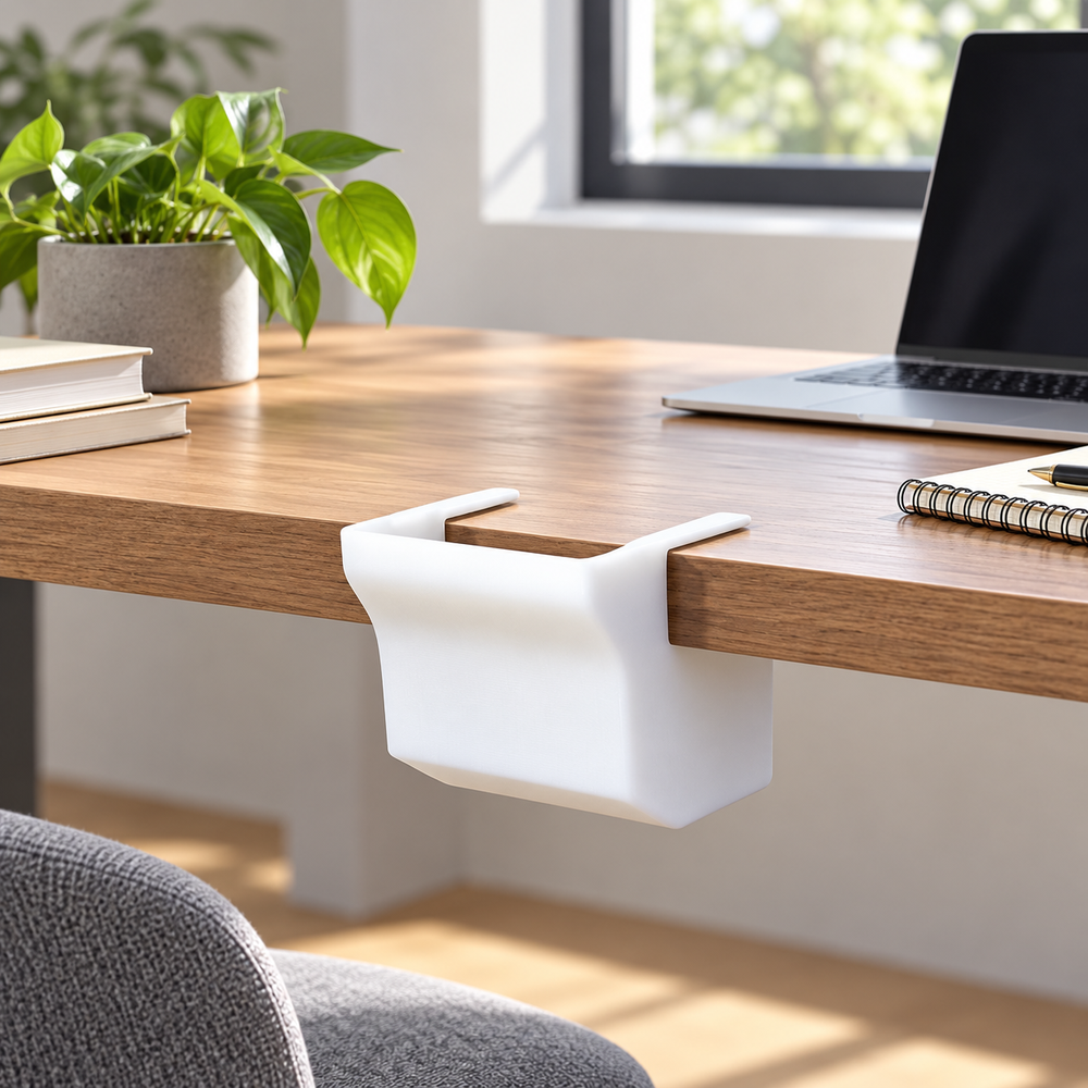 Clip-On Hanging Desk Storage Holder, Space-Saving Table Edge Organizer for Office Workstations — main product view