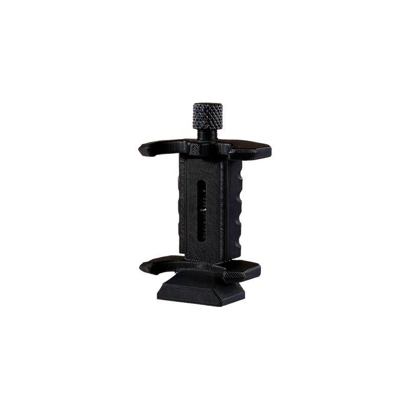 Adjustable Tripod Phone Clamp Mount, 1/4-Inch Screw Arca-Compatible Smartphone Holder — white background