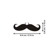 3 Pcs Clip-on Curly Fake Mustaches, Novelty Party Dress-up and Photo Shooting Props Accessories — dimensions