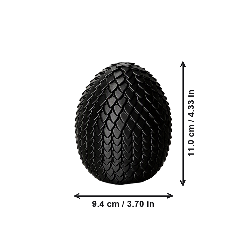 Textured Scale Egg Decor, Threaded Twist Open Design for Home Desktop and Shelf Display — dimensions