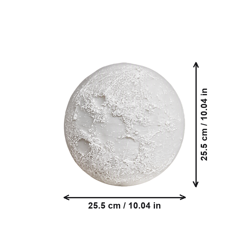 Realistic Lunar Surface Spherical Lamp Shade, Celestial Interior Decor Accent — dimensions