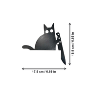 Cat Silhouette Door Frame Topper, Quirky Corner Decor for Home and Office Display — white background