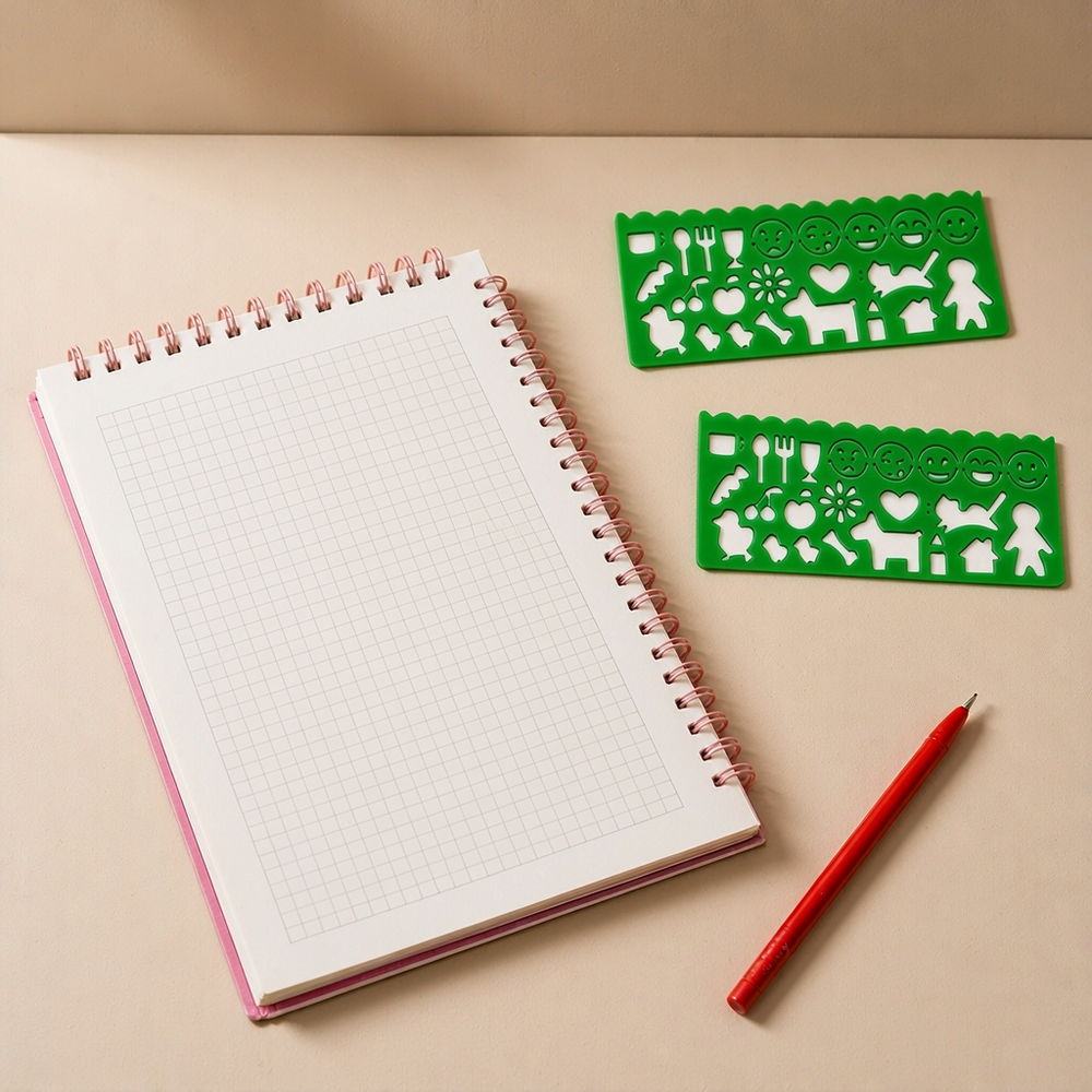 3 Pieces Multi-Pattern Drawing Stencils For Art, Handcraft, Doodling And Tracing — product scene