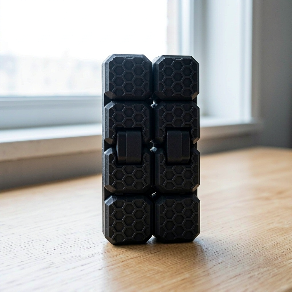 Angled Edge Print-In-Place Fidget Cube Portable Stress Relief Desktop Accessory — additional product view