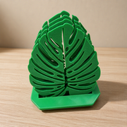 Monstera Leaf Coaster Set with Matching Holder Base, Tabletop Surface Protector for Home and Kitchen Decor — product scene