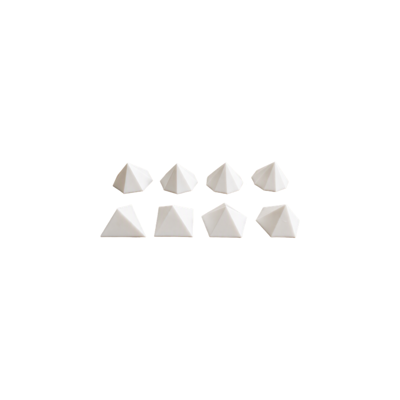 8 Piece Multi-Faceted Geometric Pyramid Set Desktop Home Display Ornament — white background