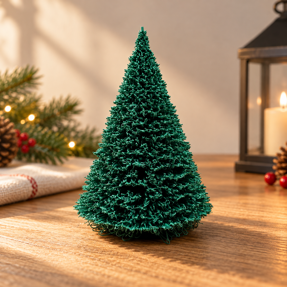 Textured Cone Festive Tabletop Holiday Tree Decoration — product scene