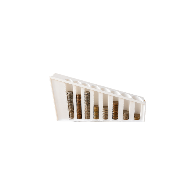 UK Coin Sorter Organizer, Loose Change Cash Storage Holder — white background