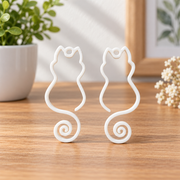 2 Pieces Minimalist Hollow Cat Silhouette Earring Pendants Jewelry Making Accessories — main product view