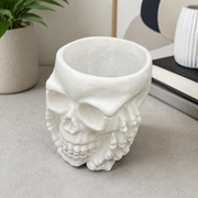 Skull Shaped Decorative Tabletop Ornament, Gothic Spooky Multi-use Holder for Home and Holiday Display — main product view