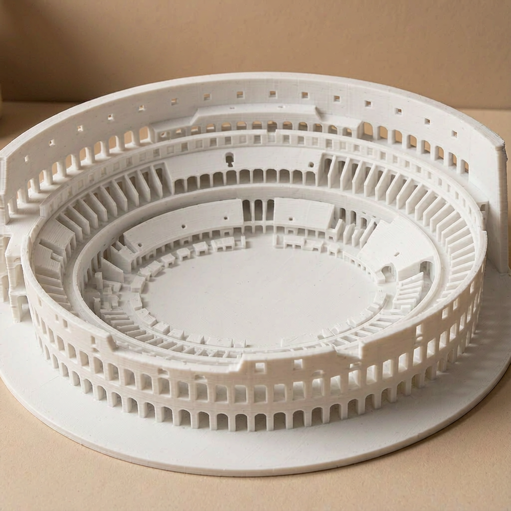 Detailed Roman Colosseum Historic Landmark Architectural Model Desktop and Shelf Display Decor Piece — product scene